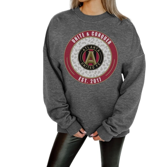Women's Gameday Couture Charcoal Atlanta United FC Oversized Fleece Pullover Sweatshirt