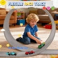 thumbnail image 4 of Flexible Race Track for Kids, 16 Ft Flex Race Car Ramp Track with Racing Cars Track Toys  with  Hot Wheel Cars Rolls up Portable Car Ramp Toys for Boys and Girls Ages 3+ - Gray, 4 of 7