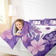 thumbnail image 4 of Homewish Cute Kitten Animal Queen Comforter Set for Teen, Cartoon Garden Cat Bedding Sets, Dreamy Purple Flower Reversible Bedding Comforter Set, Luxury Bedroom Decor, 3 Pieces, 4 of 8