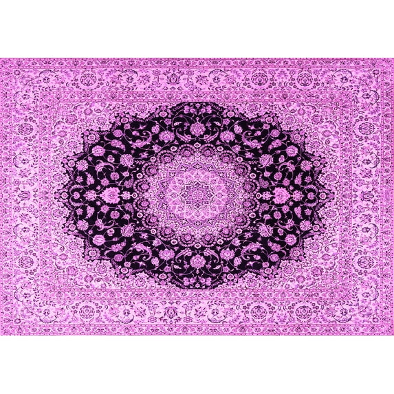 Ahgly Company Indoor Rectangle Medallion Pink Traditional Area Rugs, 7' x 9'