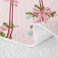 thumbnail image 5 of Erosebridal Vintage Bow Ribbon Twin Quilt Set for Girls, Holly Leaf Plant Twin Coverlet Set, 2 Pieces, 5 of 7