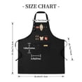 thumbnail image 4 of Stylish Black Bib Apron 2-Pack with Decorative Clock & Earrings Design Adjustable Straps 2 Buttoned Pockets for Cooking & Chef Use, 4 of 5