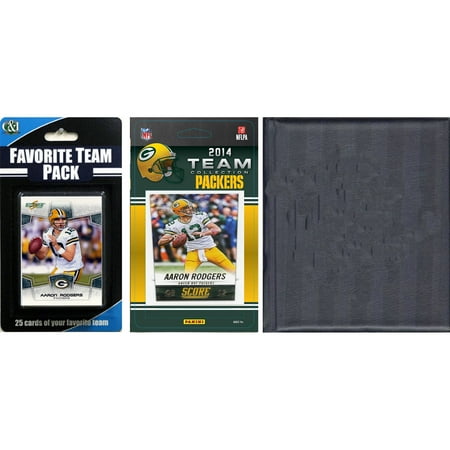 C&I Collectables NFL Green Bay Packers Licensed 2014 Score Team Set and Favorite Player Trading Card Pack Plus Storage Album