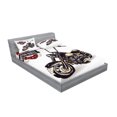 thumbnail image 2 of Ambesonne Vintage Fitted Sheet & Pillow Sham Set, Old Classic Motorcycle, Full, Black Beige, 2 of 2