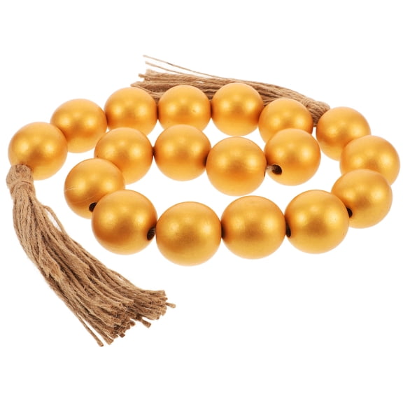BESTYASH 1Pack Farmhouse Rustic Wood Bead String Tassel Decoration Bohemian Style Party Decor
