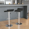 thumbnail image 3 of Flash Furniture Athens 2 Pack Contemporary Black Vinyl Adjustable Height Barstool with Solid Wave Seat and Chrome Base, 3 of 15