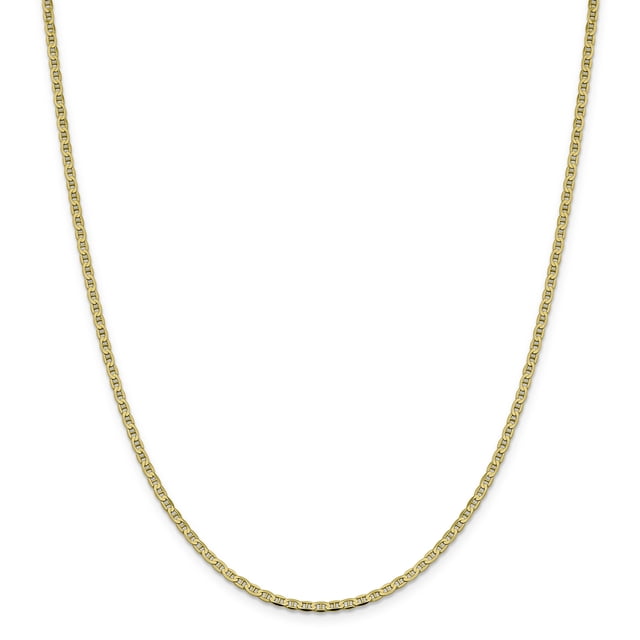 10K Yellow Gold 3mm Flat Anchor Chain Anklet 10 Inch