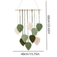 thumbnail image 3 of Hand Woven Cotton Rope Leaf Macrame Wall Hanging, Wall Hanging Boho Woven Tapestry, Bohemian Leaf Modern Chic Wall Art for Living Room, Bedroom, Apartment(C), 3 of 7