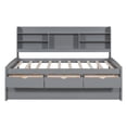 thumbnail image 6 of Euroco Wood Full Size Captain Bed with Trundle and Drawers, Light Grey, 6 of 13