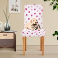 thumbnail image 4 of Yayeee 2 Pack Dining Chair Covers Stretch Parson Chairs Slipcovers Seat Protector, Purple Polka Dots, 4 of 6