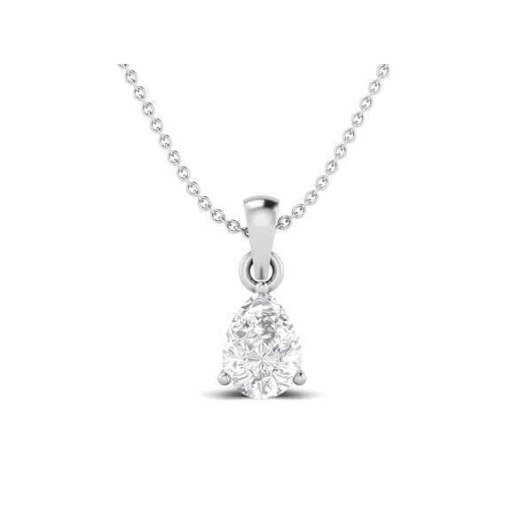 0.75 Ctw Pear Shape Moissanite Diamond 925 Sterling Silver Solitaire Women Wedding Pendant Necklace