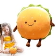 thumbnail image 2 of AUDeals Hamburger Plush Toy Dual-Purpose Stuffed Animal Pillow for Bedroom & Car Decor, Machine Washable Birthday Gifts for Kids & Foodie Collectors (2025 New Edition)‌, 2 of 5