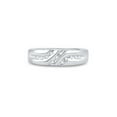 thumbnail image 2 of 14kt White Gold Mens Round Diamond Wedding Band Ring 1/8 Cttw, 2 of 4