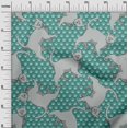 thumbnail image 3 of oneOone Cotton Flex Dusty Teal Green Fabric Kawai Craft Projects Decor Fabric Printed By The Yard 40 Inch Wide, 3 of 5