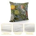 thumbnail image 4 of HENGT  Birds Flowers Lemon Floral Branch Tree Vintage Grey Spring Summer  Pillowcases Square Throw Pillow Cover Protector Pillow Sham Pillow Case with Zipper, 4 of 5
