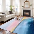 thumbnail image 2 of 5'x8' Area Rugs, Oil Painting Pink Blue Indoor Outdoor Area Rug for Living Room Bedroom, Modern Artwork Abstract Washable Bathroom Rugs Kitchen Floor Carpet Mats Home Decor Aesthetic, 2 of 8