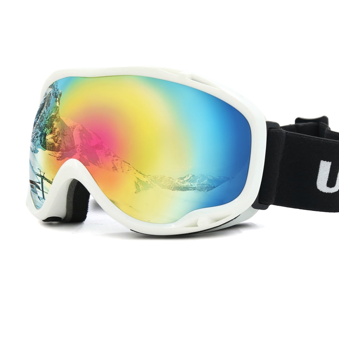 Ski Snowboards Goggles Anti-fog UV400 Protect Men Women Double Lens Adjustable Strap UXCELL by