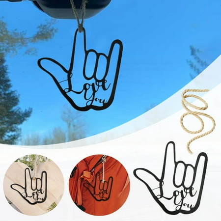 

KEUSN I Love You Gesture Pendant Love Expression Metal Pendant Car Love Pendant