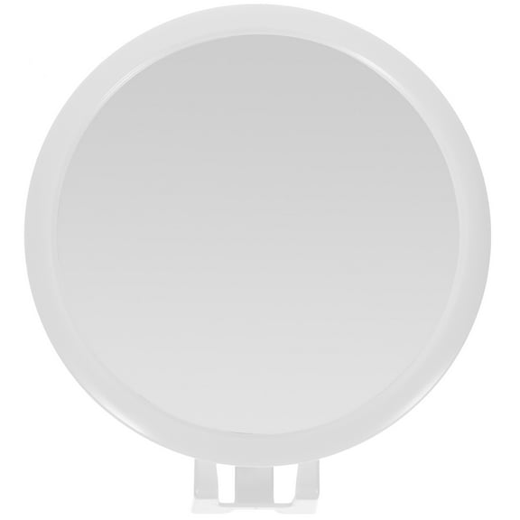 Circle Hooks Shower Mirror for Shaving with Suction Cup Vanity Makeup Compact White Man