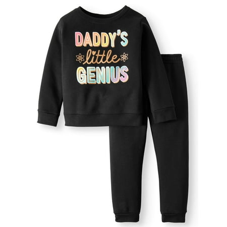 Fleece Sweatshirt & Pants, 2pc Outfit Set (Toddler Girls)