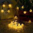 thumbnail image 1 of Guirnalda de luces solares para exteriores - 20 LED - 8 modos - Bolas de cristal - Resistente al agua - Ip65 - Para jardín, terraza, árboles, patio, fiesta, decoración de bodas (blanco cálido) Blanco, 1 of 4