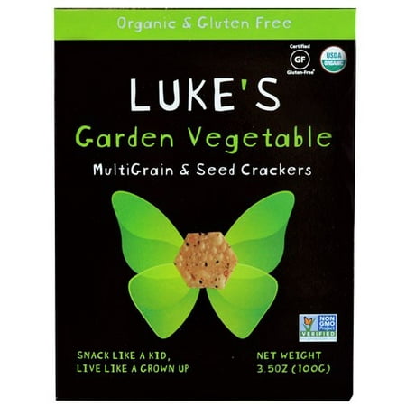 Luke's Organic Mulitgrain & Seed Crackers Garden Vegetable, 3.5 Oz