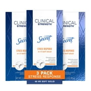 Secret Antiperspirant Clinical Strength Deodorant for Women, Soft Solid, Stress Response, 1.6 Oz, (Pack of 3)