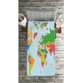 thumbnail image 3 of Ambesonne Map Quilted Coverlet 2 Pcs, Colorful Political World, Twin Size, Multicolor, 3 of 4