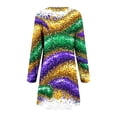 thumbnail image 5 of Hyknon Carnival Dresses for Women Spring Fashion Round-Neck Long Sleeve Midi Dresses Lightweight Carnival Graphics Printed A-line Pullover Dresses, 5 of 5