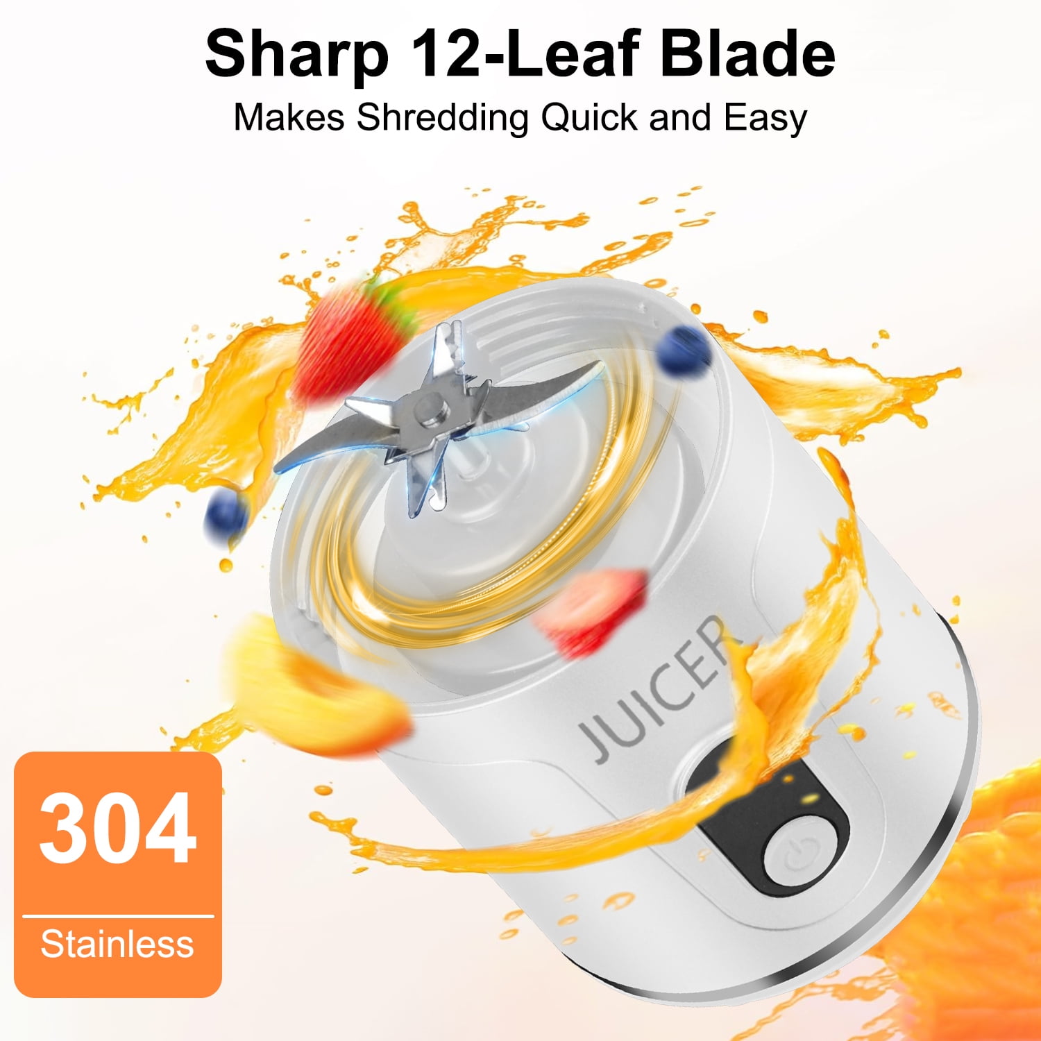 Portable Blender for Shakes and Smoothies,20oz HopePow USB Rechargeable Juicer Blender with Detachable Cup 12 Stainless Steel Blades Cordless Personal Portable Small Blender for Smoothies,Kitchen