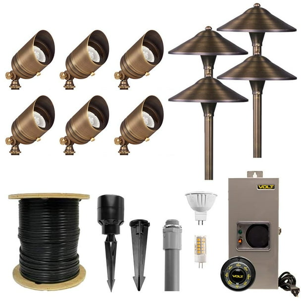Volt Br Landscape Lighting Kit 6 Spotlights 4 Path Lights Volt Br Landscape Lighting Kit 6