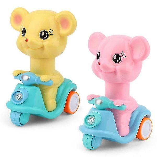 2pcs Sliding Press Toy Cartoon Pull Back Toys Cute Animal Force Inertia Toy Baby Pull Back Cars Toys