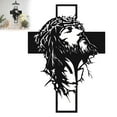 thumbnail image 4 of Jesus on the Cross Religious Metal Wall Art Detailed Facial Features Decor, 4 of 9