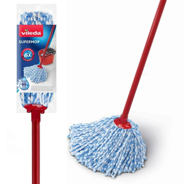 Vileda SuperMop - Microfibre Floor Mop, Superior Absorbency