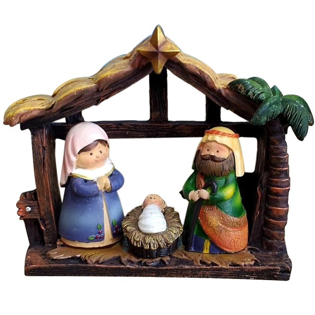 Belén navideño, juego de figuras para cuna, decoraciones de mesa