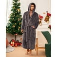 thumbnail image 4 of VULCANODON Mens Robe Big and Tall with Hood,Full Length Plush Robe for Men Long Fleece Bathrobe（Dark Grey, Large-X-Large ）, 4 of 6