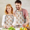 thumbnail image 5 of Beige Highland Cow Flower Pattern Apron-Garden Aprons for Women with Pockets-Cotton Linen Waterproof Kitchen Cooking Gardening Aprons Adjustable for Kitchen,Cooking,BBQ and Salon 33x27 Inch, 5 of 7