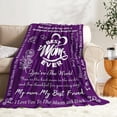 thumbnail image 3 of Gifts for Mom Birthday Gifts for Mom from Daughter Son Mom Birthday Gifts Mothers Day Blanket Gifts for Mom Christmas Valentines Day Gifts for Mom Best Mom Ever Gifts Throw Blanket 50"*60" Purple, 3 of 6