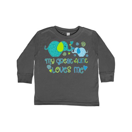 

Inktastic My Great Aunt Loves Me- cute elephants Gift Toddler Boy or Toddler Girl Long Sleeve T-Shirt