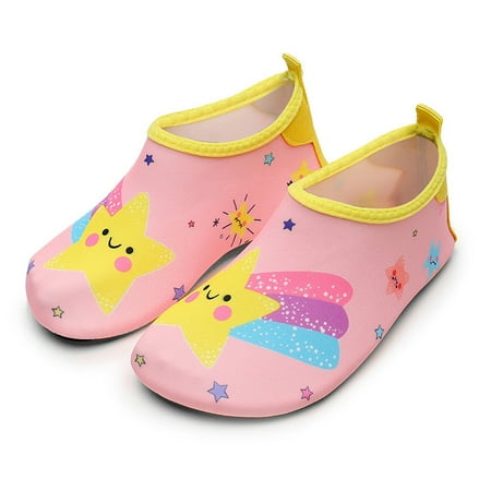 

Toddler Kids Socks Shoes Breathable Lightweight Slip-on Slippers Soft Sole Non Slip Quick Dry Water Shoes Sneakers With Dinosaurs Rainbow Star Pattern For Boys Girls