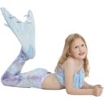 thumbnail image 4 of 4PCS Mermaid Tails for Swimming for Girls Kids Mermaid Swimsuit Costume Princess Bikini Set Bathing Suits High quality, 4 of 5