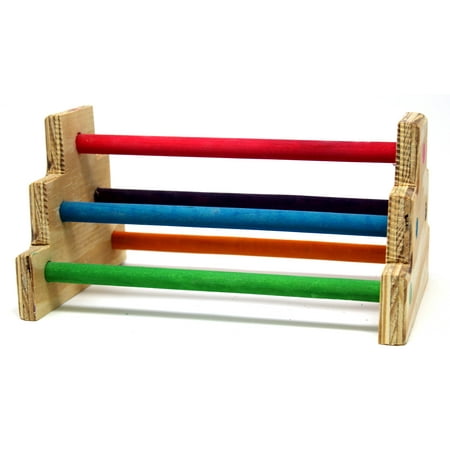 Booda Bird Perch Cable - Bonka Bird Toys 1077 Medium Wood Weaning Training Perch.