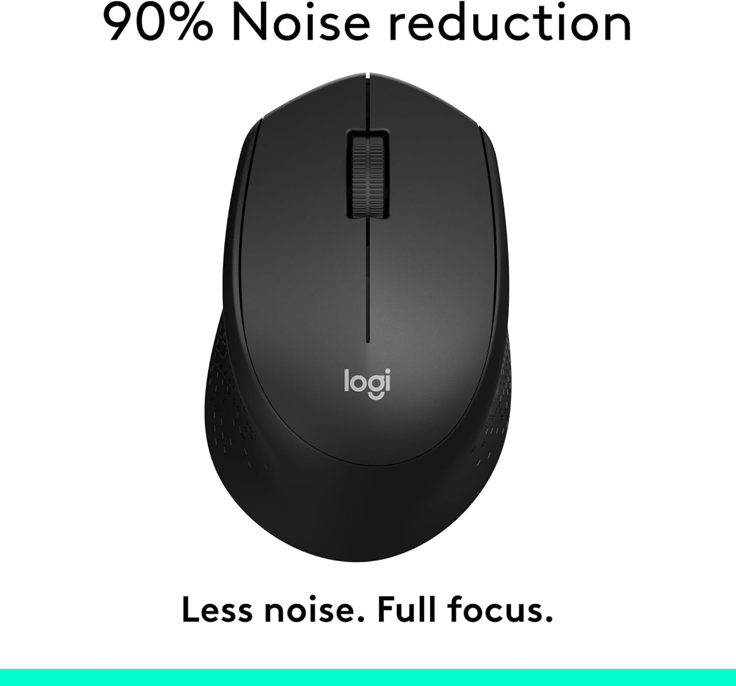 M330 Silent Wireless Mouse, 2.4GHz with USB Receiver, Optical Tracking, Quiet & Lightweight, Long Battery Life, for PC, Mac, Laptop, Chromebook - Black