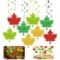 thumbnail image 5 of Sylvtty Fall Leaves Hanging Swirls Decoration Thanksgiving Maple Leaf Swirls Streamers Autumn Harvest Ceiling Hanging Decor for Birthday Party Supplies, 5 of 6