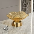 thumbnail image 4 of Large Decorative Bowl decor, Scalloped Pedestal Bowls for Modern Home Decor,Ruffle Decor,Stylish Key Bowl for Entry Table,Decorative Fruit Bowl for Kitchen Counter, Golden, 4 of 4