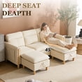 thumbnail image 2 of Villeston Modern U-Shape Sectional Sofa , 3 Seat Lounge Sleeper with Double Ottomans for Living Room,Beige, 2 of 6