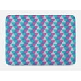 thumbnail image 1 of Abstract Bath Mat, Continuous Triangles Polka Dot and Stripes Geometric Print, Plush Bathroom Decor Mat with Non Slip Backing, 29.5" X 17.5", Fuchsia Seafoam, by Ambesonne, 1 of 2
