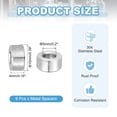 thumbnail image 2 of Uxcell 6 Pcs Stainless Steel Spacers, 5mm ID x 10mm OD x 4mm Height 304 Stainless Steel Bushing Screw Standoff Unthreaded Round Spacer for 3/16"M5 Screws Bolts Nuts, 2 of 5