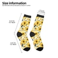 thumbnail image 2 of Rocae Navy Blue Leaf Sunflower for Girls Boys Crew Socks,Children's Socks, Kids Socks, Toddler Socks: Daily Wear with Kids School Uniform, 2 of 5