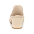 thumbnail image 2 of BLISSFUL STEP Women's Slide Mules Pointed Toe Chunky Heel Beige 6, 2 of 7